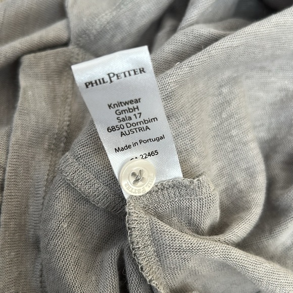 Phil Petter Short Sleeve Fine Linen Jersey Polo Shirt in Gray size XL - Picture 8 of 9
